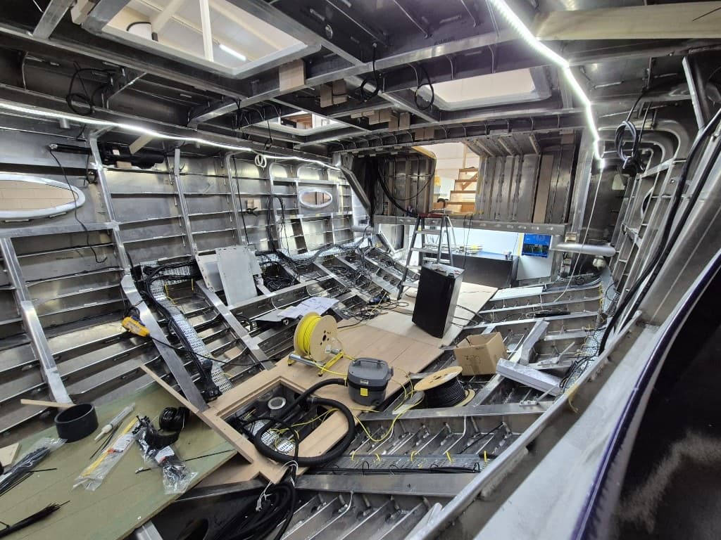 Yacht interior under construction