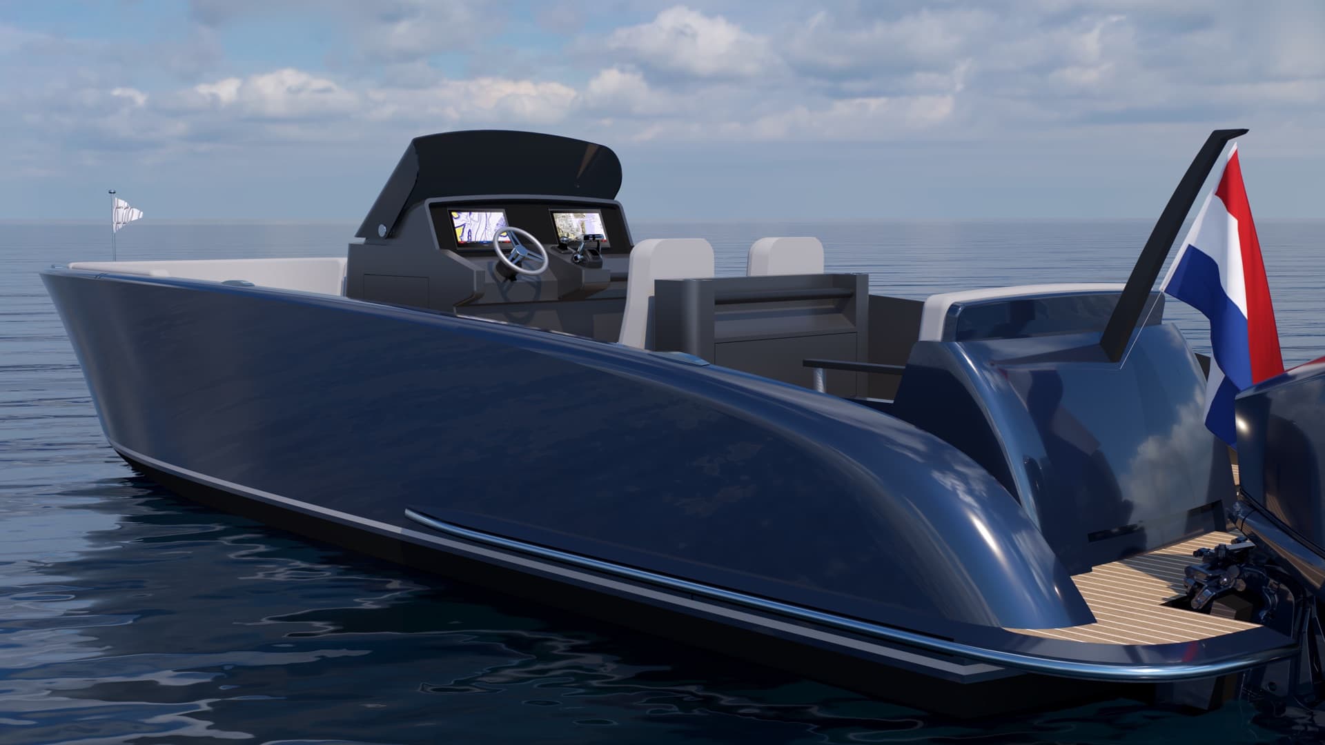 Tristian 30 from the side with the centre console