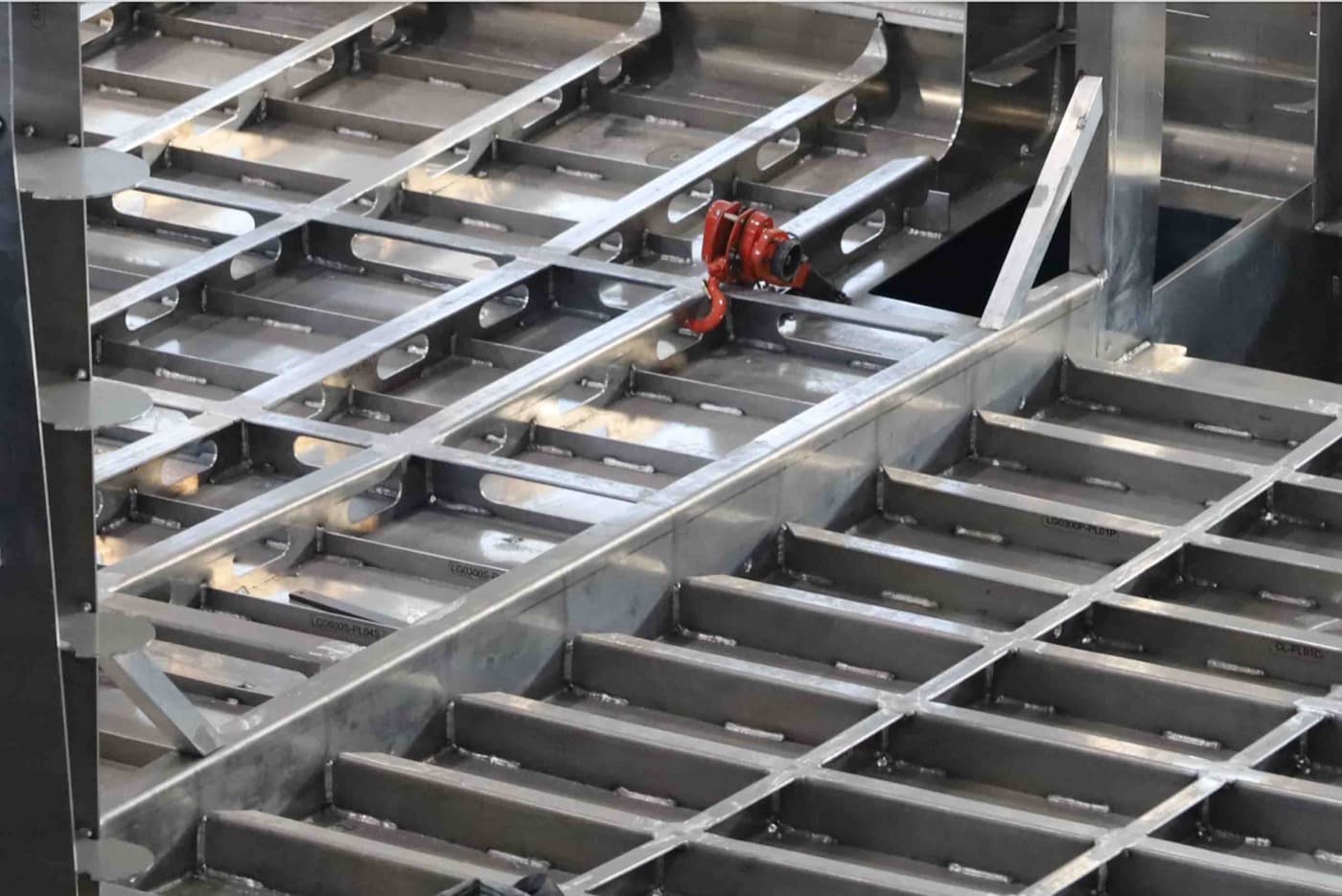 Aluminium hull frame under construction