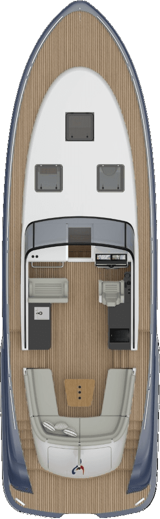 Tristian 44 deck plan from above