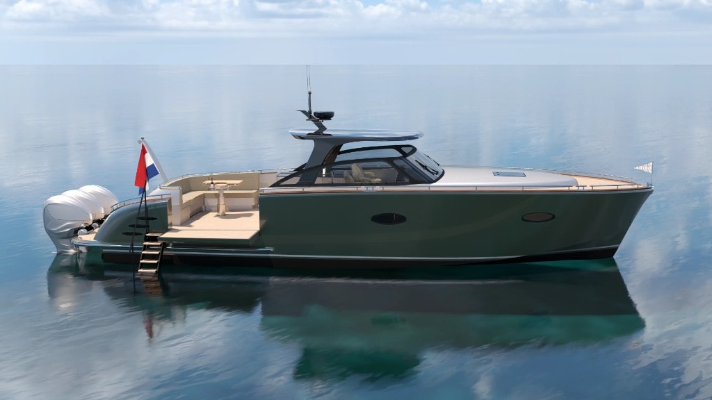 Tristian 44 Outboard on calm water